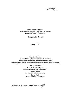 Department of Energy Review of Laboratory Programs for Women Points-of-Contact Committee: Comparative Report, June 1995