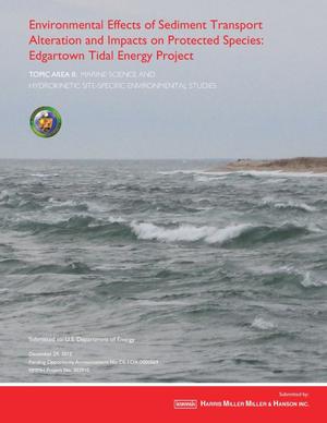 Primary view of object titled 'Environmental Effects of Sediment Transport Alteration and Impacts on Protected Species: Edgartown Tidal Energy Project'.