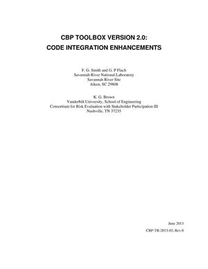 Cbp Toolbox Version 2.0: Code Integration Enhancements