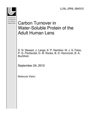 Carbon Turnover in Water-Soluble Protein of the Adult Human Lens