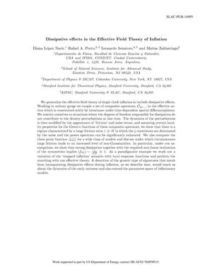 Primary view of object titled 'Dissipative Effects in the Effective Field Theory of Inflation'.