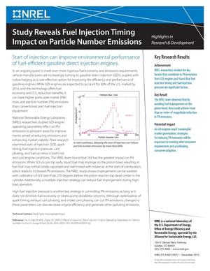 Study Reveals Fuel Injection Timing Impact on Particle Number Emissions (Fact Sheet)