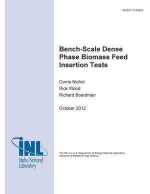 Bench-Scale Dense Phase Biomass Feed Insertion Tes