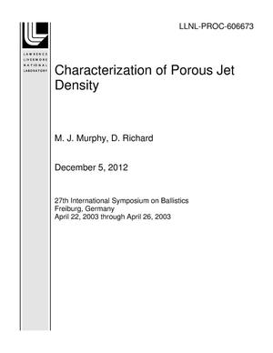 Characterization of Porous Jet Density