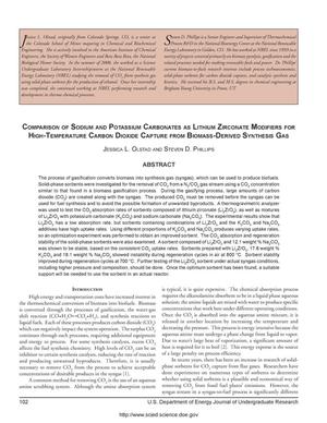 Comparison of Sodium and Potassium Carbonates as Lithium Zirconate Modifiers for High-Temperature Carbon Dioxide Capture From Biomass-Derived Synthesis Gas