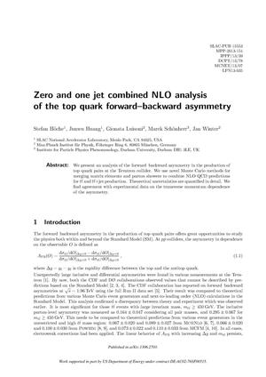 Zero and One Jet Combined NLO Analysis of the Top Quark Forward-backward Asymmetry