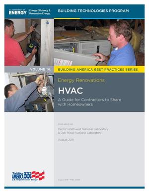 Energy Renovations: Volume 14: HVAC - A Guide for Contractors to Share with Homeowners