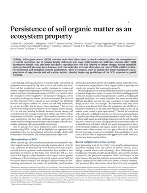 Persistence of soil organic matter as an ecosystem property