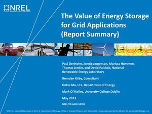 Value of Energy Storage for Grid Applications (Report Summary)