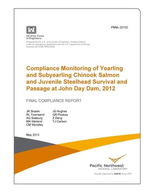 Compliance Monitoring of Yearling and Subyearling Chinook Salmon and Juvenile Steelhead Survival and Passage at John Day Dam, 2012