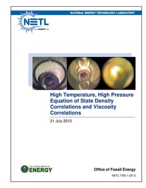High Temperature, high pressure equation of state density correlations and viscosity correlations