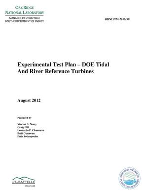 Primary view of object titled 'Experimental Test Plan DOE Tidal and River Reference Turbines'.