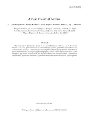 A New Theory of Anyons
