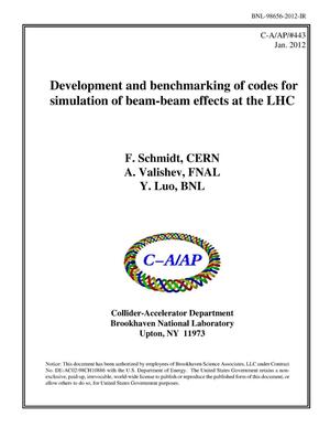 Development and Benchmarking of Codes for Simulation of Beam-Beam Effects at the LHC