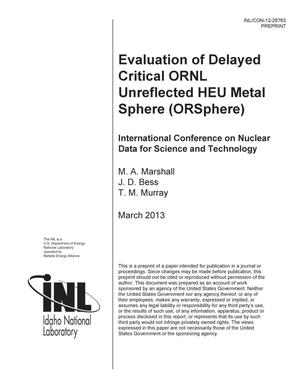 Evaluation of Delayed Critical ORNL Unreflected HE