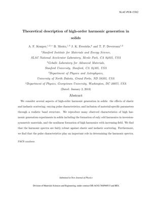 Theoretical Description of High-order Harmonic Generation in Solids
