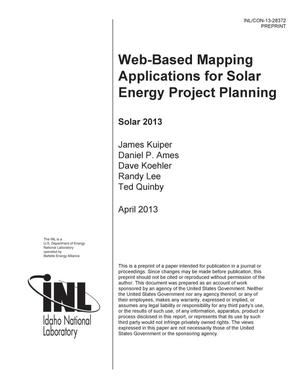 Web-Based Mapping Applications for Solar Energy Pr
