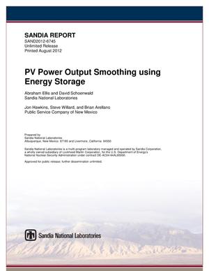 PV power output smoothing using energy storage.