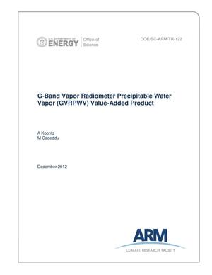 G-Band Vapor Radiometer Precipitable Water Vapor (GVRPWV) Value-Added Product
