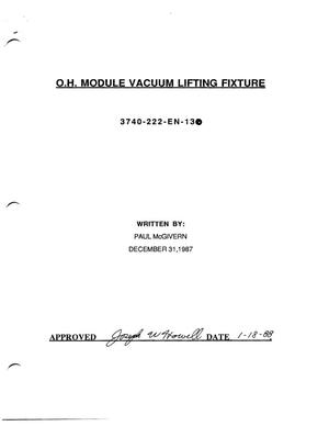 O.H. Module Vacuum Lifting Fixture