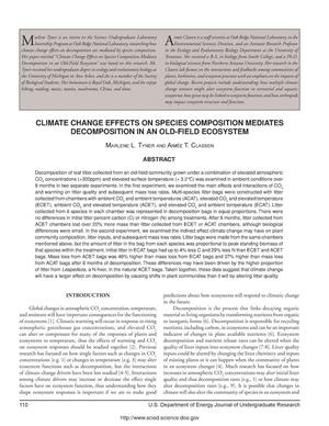 Climate Change Effects on Species Composition Mediates Decomposition in an Old-Field Ecosystem