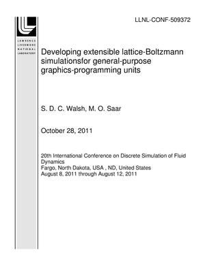 Developing extensible lattice-Boltzmann simulationsfor general-purpose graphics-programming units