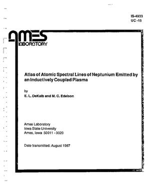 Atlas of Atomic Spectral Lines of Neptunium Emitted by Inductively Coupled Plasma