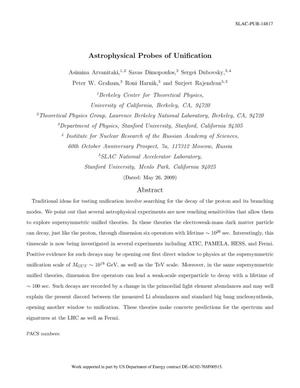 Astrophysical Probes of Unification