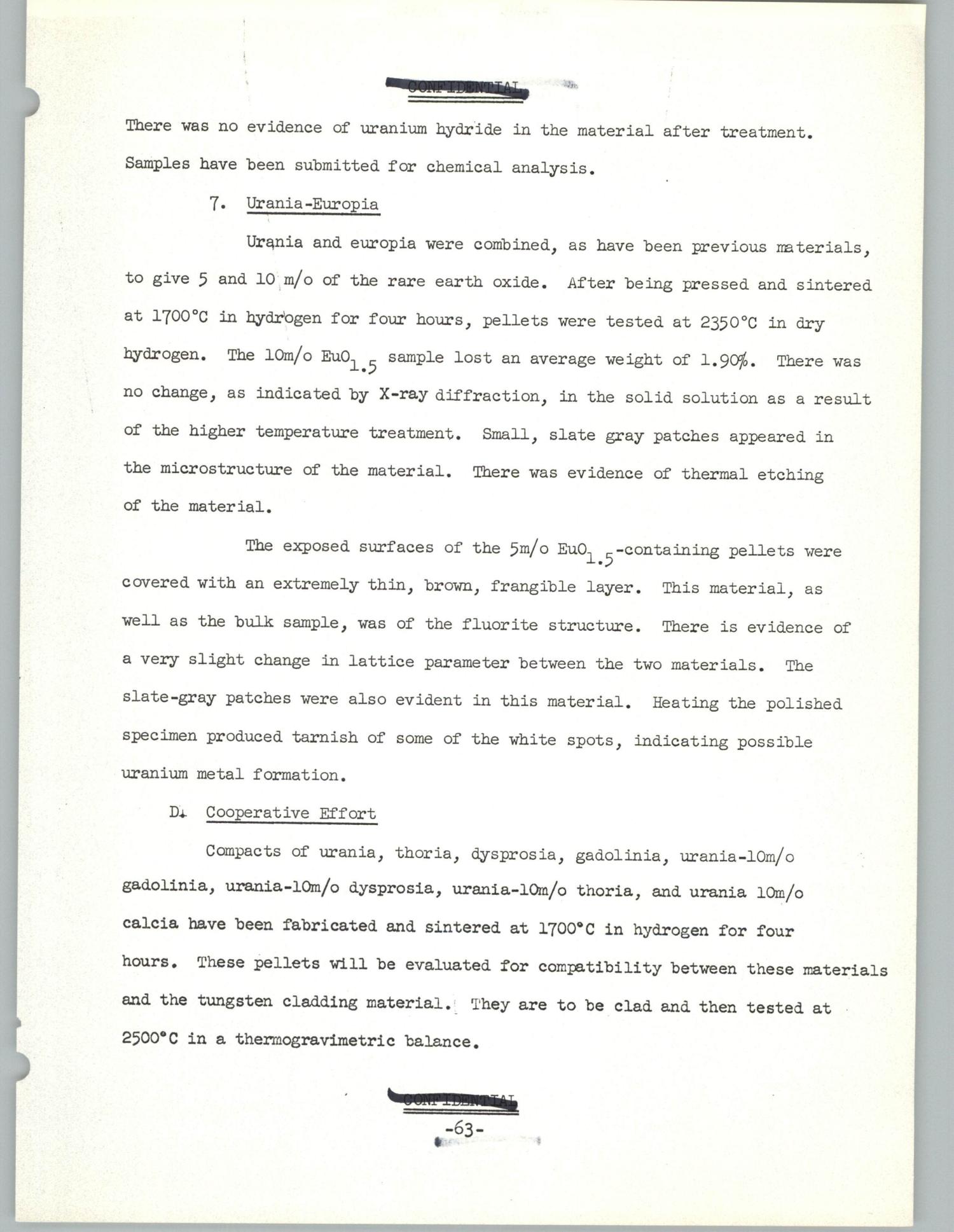 Nuclear Rocket Program, Metallurgy Division progress report for quarter ending December 31, 1964
                                                
                                                    [Sequence #]: 67 of 130
                                                