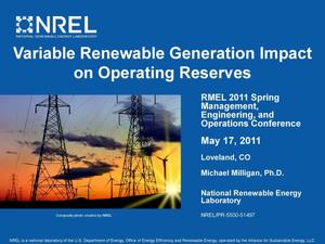 Variable Renewable Generation Impact on Operating Reserves