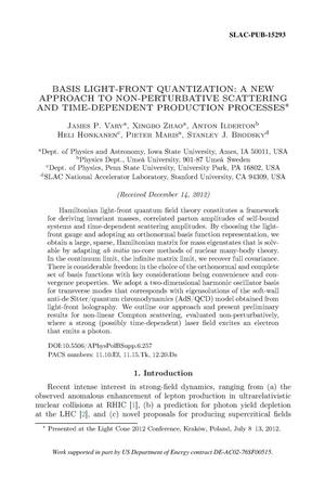 Basis Light-Front Quantization: A New Approach to Nonperturbative Scattering and Time-Dependent Production Processes