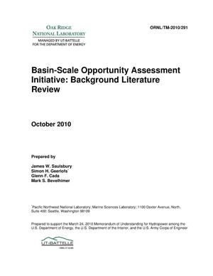 Basin-Scale Opportunity Assessment Initiative Background Literature Review