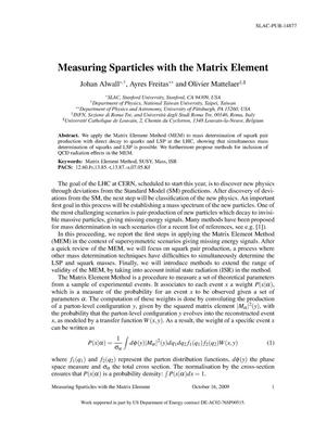 Primary view of object titled 'Measuring Sparticles with the Matrix Element'.