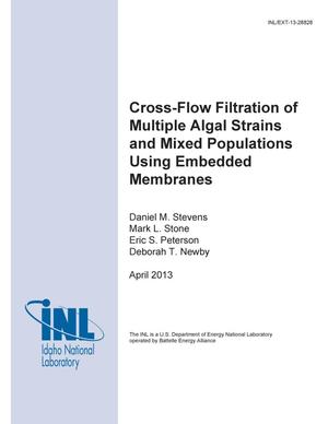 Cross-Flow Filtration of Multiple Algal Strains an