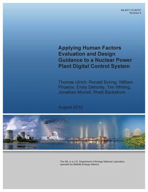 Primary view of object titled 'Applying Human Factors Evaluation and Design Guidance to a Nuclear Power Plant Digital Control System'.