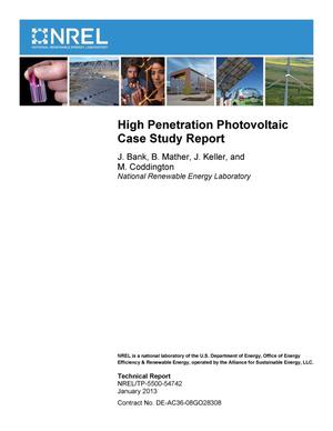 High Penetration Photovoltaic Case Study Report