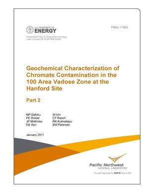 Geochemical Characterization of Chromate Contamination in the 100 Area Vadose Zone at the Hanford Site - Part 2
