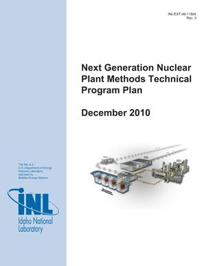 Next Generation Nuclear Plant Methods Technical Program Plan