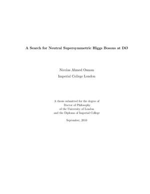 A Search for Neutral Supersymmetric Higgs Bosons at D0