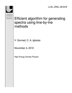 Efficient algorithm for generating spectra using line-by-lne methods