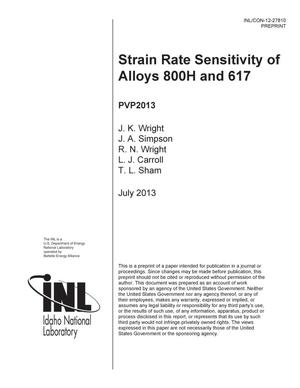 Strain Rate Sensitivity of Alloys 800H and 617