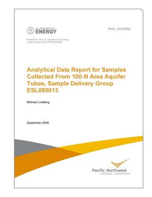 Analytical Data Report for Samples Collected From 100-N Area Aquifer Tubes, Sample Delivery Group ESL080013