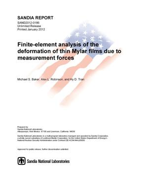 Finite-element analysis of the deformation of thin Mylar films due to measurement forces.