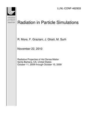 Radiation in Particle Simulations