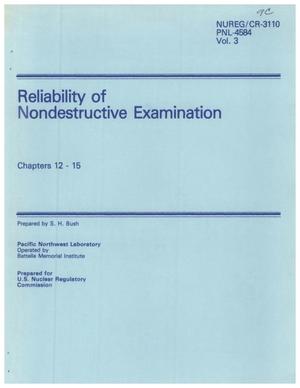 Reliability of Nondestructive Examination Chapters 12 - 15
