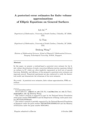 A posteriori error estimates for finite volume approximations of elliptic equations on general surfaces
