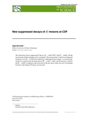 New suppressed decays of Bs mesons at CDF