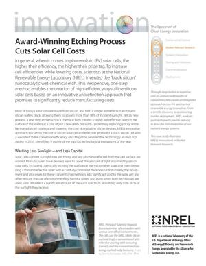 Award-Winning Etching Process Cuts Solar Cell Costs (Revised) (Fact Sheet)