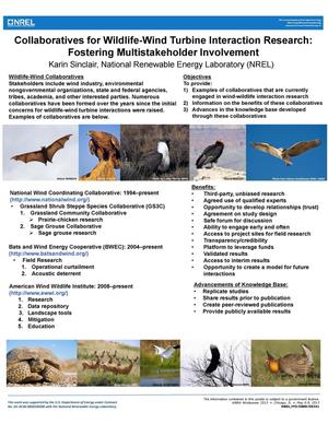 Collaboratives for Wildlife-Wind Turbine Interaction Research: Fostering Multistakeholder Involvement (Poster)
