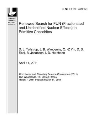 Renewed Search for FUN (Fractionated and Unidentified Nuclear Effects) in Primitive Chondrites